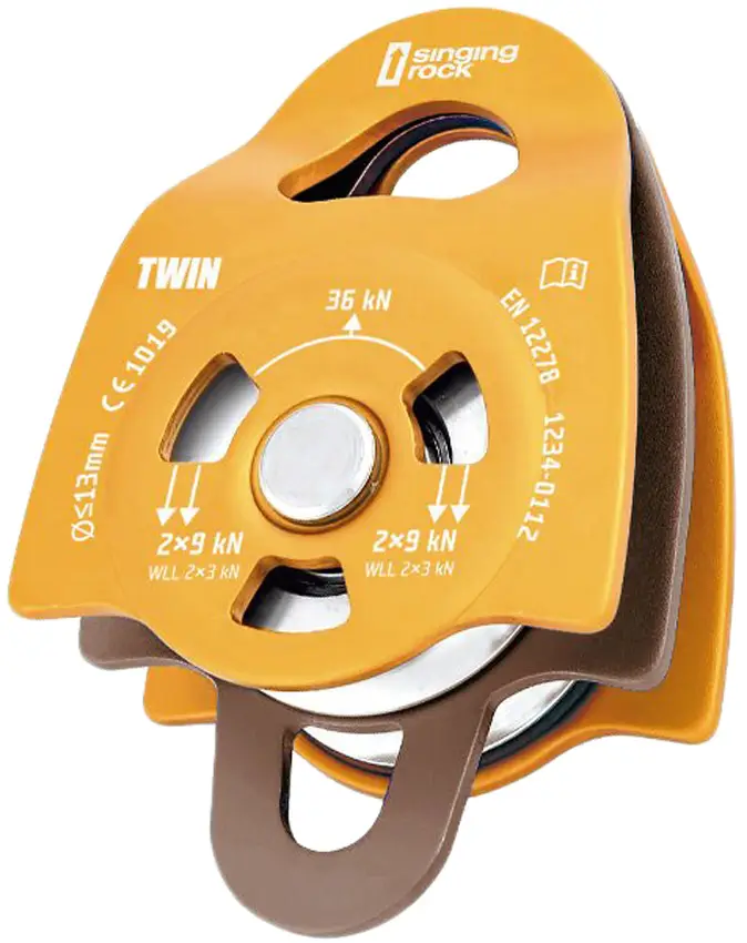 Ролик Singing Rock Pulley Twin Roll Yellow