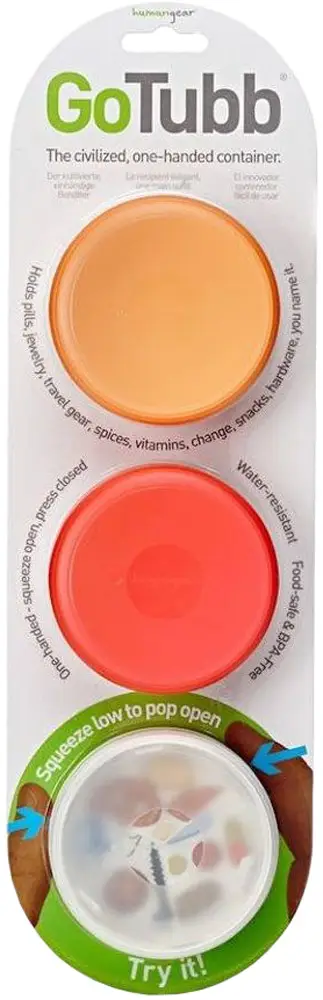 Набір контейнерів Humangear GoTubb 3-Pack Medium Clear/Orange/Red