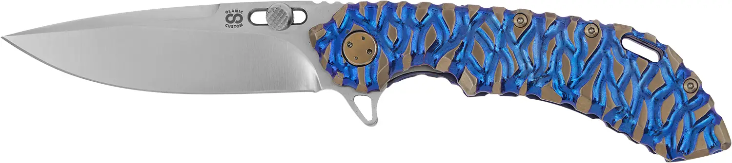 Ніж Olamic Wayfarer 247 Purist CPM S90V Titanium Volcanic Blue / Bronze