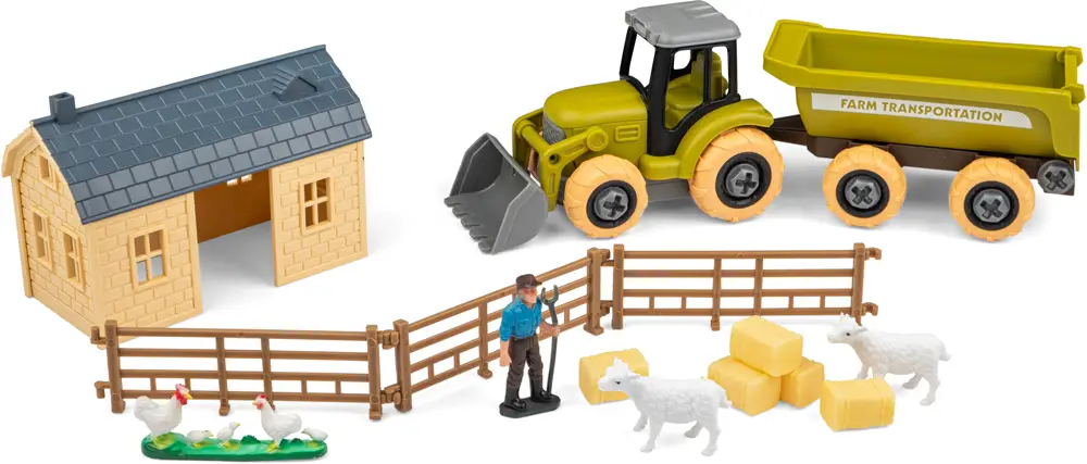 Игровой набор OTAMANKO Веселый хутор (трактор и ферма с овцами и курами)