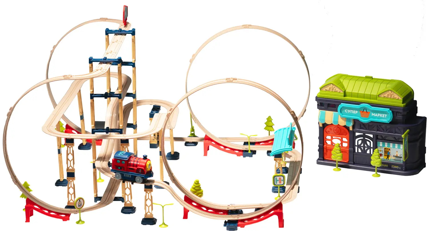 Игровой набор OTAMANKO ХРАБРЫЙ ПАРОВОЗИК трюковая железная дорога