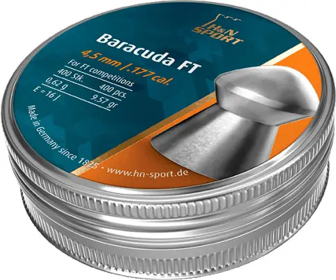 Пули пневматические H&N Baracuda FT. Кал. 4.5 мм. Вес - 0,62 г. 400 шт/уп